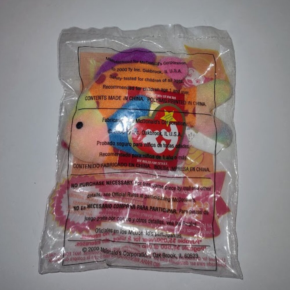 Ty Teenie Beanie Baby - Lips the Fish - McDonald's Happy Meal Toy - NiB
